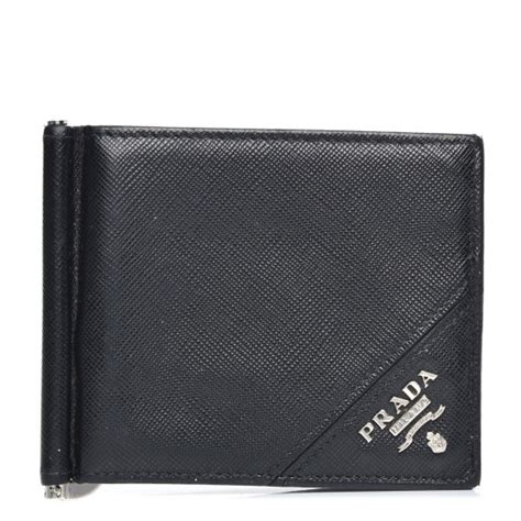 2 prada saffiano triangle bifold wallet with money clip|Prada Saffiano Leather Bifold Card Wallet Triangle Embossed .